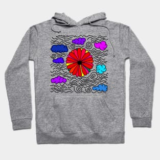 Clouds & A Vibrant Flower Hoodie